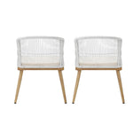 Outdoor Furniture Lounge Setting Chairs 2x Bistro Patio Garden Set Beige