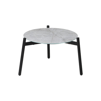 3PCS Outdoor Patio Set 70cm & 50cm Coffee Table Grey Chairs