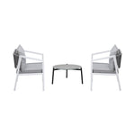 3PCS Outdoor Patio Setting Grey 70cm & 50cm Coffee Table