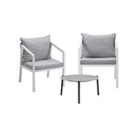 3PCS Outdoor Patio Setting Grey 70cm & 50cm Coffee Table