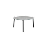 3PCS Outdoor Patio Set 50CM Grey Marble Table Rattan Chairs