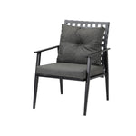 3PCS Outdoor Patio Set 50CM Grey Marble Table Rattan Chairs