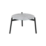 3PCS Outdoor Patio Set 50cm Grey Table Cushioned Armchairs