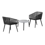 3 Piece Outdoor Lounge Set Polyester rope detailing