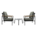 3PC Outdoor Patio Lounge Set 70cm & 50cm Coffee Table Sofa Chairs