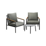 3PC Outdoor Patio Lounge Set 70cm & 50cm Coffee Table Sofa Chairs