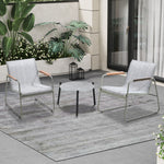 3PCS Outdoor Bistro Set Patio Chair 50cm Coffee Table Textilene