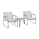 3PCS Outdoor Bistro Set Patio Chair 50cm Coffee Table Textilene