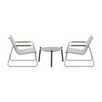 3PCS Outdoor Bistro Set Patio Chair 50cm Coffee Table Textilene