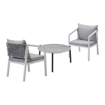 3PCS Outdoor Patio Setting Grey 70cm & 50cm Coffee Table