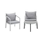 3PCS Outdoor Patio Setting Grey 70cm & 50cm Coffee Table