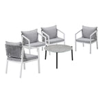 5/6PCS Outdoor Patio Set 70cm Coffee Table 4 Armchairs