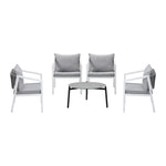 5PCS Outdoor Patio Set 70cm Coffee Table 4 Armchairs