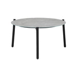 5pc Outdoor Patio Setting 70cm Table White Grey & Black Armchairs