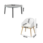 3 Piece Outdoor Patio Set 70cm Table Polyester Chair Rope