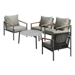 5PCS & 4PCS Outdoor Lounge Set Grey Rattan Chairs with 70cm Coffee Table Patio