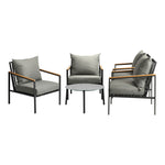 5PCS & 4PCS Outdoor Lounge Set Grey Rattan Chairs with 70cm Coffee Table Patio