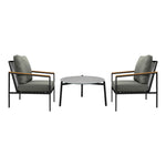 3PC Outdoor Patio Lounge Set 70cm & 50cm Coffee Table Sofa Chairs