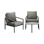 3PC Outdoor Patio Lounge Set 70cm & 50cm Coffee Table Sofa Chairs
