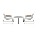 3PCS Outdoor Bistro Set Patio Chair 70cm Grey Table Textilene
