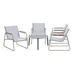 Outdoor Patio Set 70cm Round Table with 4x Chairs Garden Furniture Set Grey