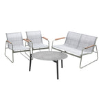 Outdoor Lounge Set 4 Seater Patio Chairs 70cm Grey Table