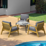 4PCS & 5PCS Outdoor Lounge Set Grey Chairs with Coffee Side Table for Patio/Garden