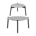 6PCS Outdoor Patio Set Grey 70cm Coffee Table Set White Chairs