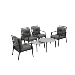 Outdoor Patio Set 2pc Grey Table Sets 4pc Rattan Black Chairs