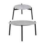 6PCS Outdoor Patio Set White Black & Grey Table Set with White Chairs