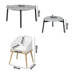 6PC Outdoor Patio Set Grey Table Sets Polyester Chair Rope