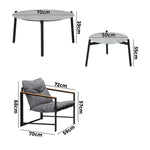 6PC Outdoor Patio Set Round Grey Marble Table Sets with Chairs