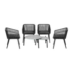 6PCS Outdoor Patio Set 2pc Coffee Table Polyester Chair Rope
