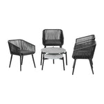 6PCS Outdoor Patio Set 2pc Coffee Table Polyester Chair Rope