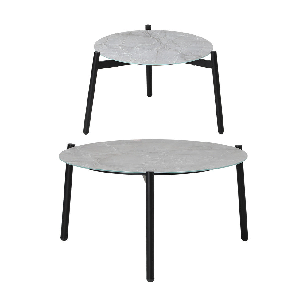 6PCS Outdoor Patio Set 2pc Coffee Table Polyester Chair Rope