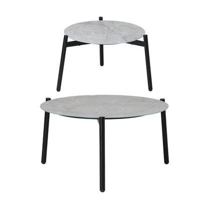 6PCS Outdoor Patio Set 2pc Coffee Table Polyester Chair Rope