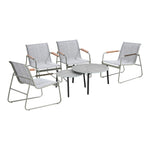 6PCS Outdoor Patio Set 4x Chairs with Coffee Table Textilene Garden Set