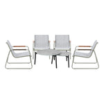 6PCS Outdoor Patio Set 4x Chairs with Coffee Table Textilene Garden Set