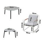 6PCS Outdoor Patio Set 4x Chairs with Coffee Table Textilene Garden Set