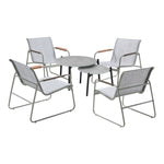 6PCS Outdoor Patio Set 4x Chairs with Coffee Table Textilene Garden Set