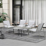 6PCS Outdoor Patio Set 4x Chairs with Coffee Table Textilene Garden Set