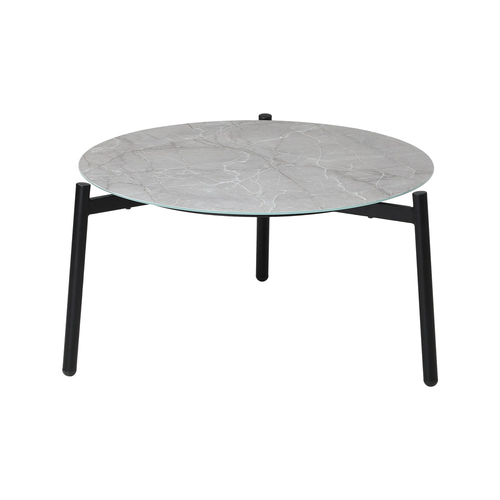 Outdoor Coffee Side Marble Table Desk 70cm Grey