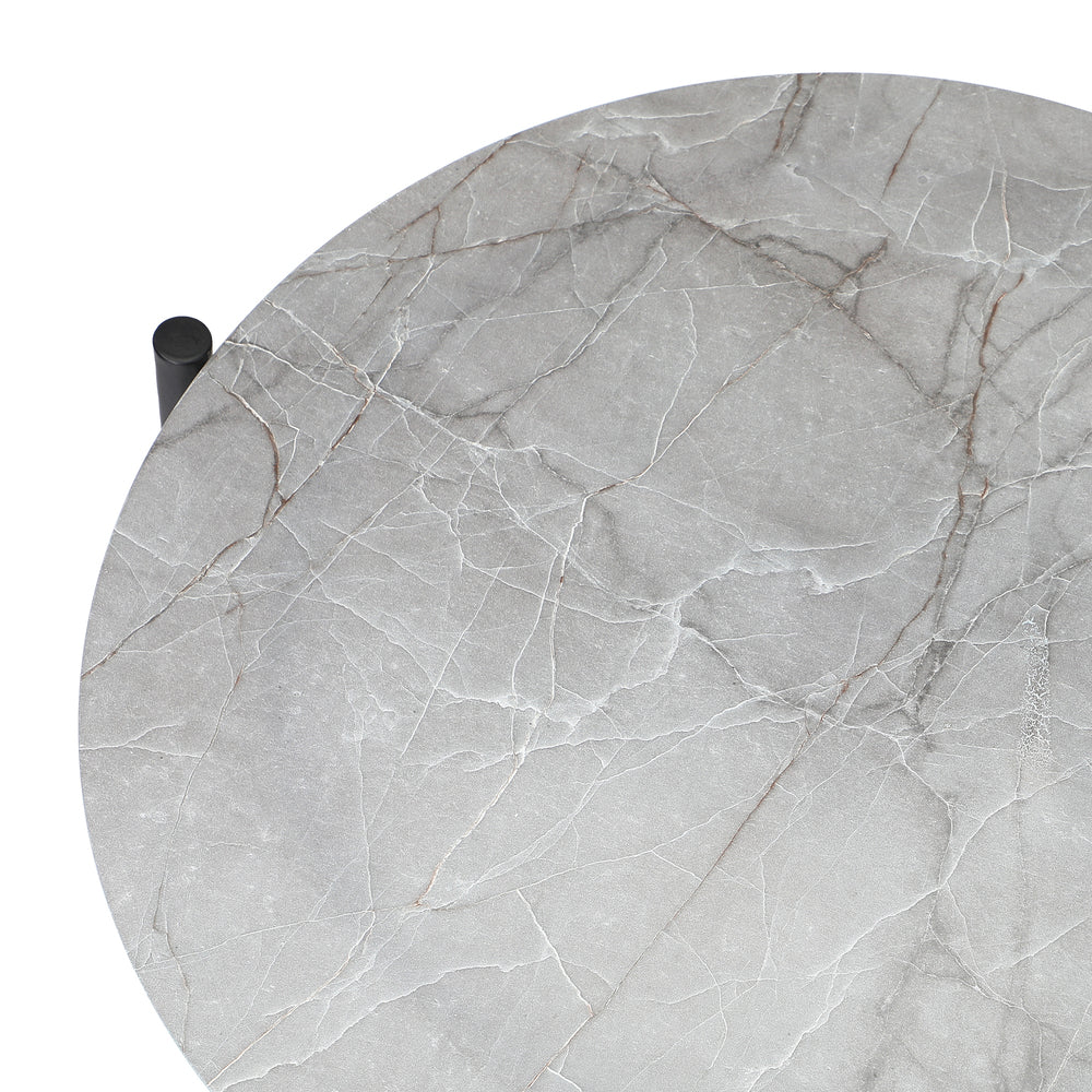 Outdoor Coffee Side Marble Table Desk 70cm Grey
