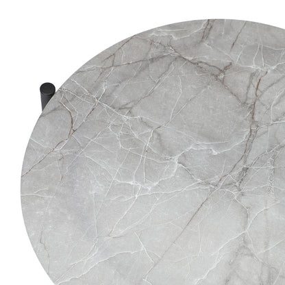 Outdoor Coffee Side Marble Table Desk 70cm Grey