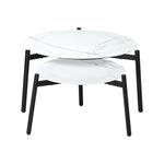 Outdoor Coffee Side Marble Table 50/70cm Round White