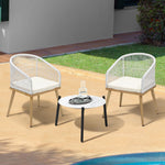 Outdoor Patio Set 50/70 cm Table Beige and Natural Chairs