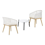 Outdoor Patio Set 50/70 cm Table Beige and Natural Chairs