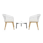 Outdoor Patio Set 50/70 cm Table Beige and Natural Chairs