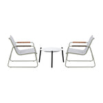 3PCS Outdoor Bistro Set Patio Chair 70cm Grey Table Textilene