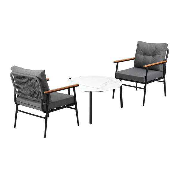  Outdoor Patio Set 50cm/70cm Table with  Armchairs